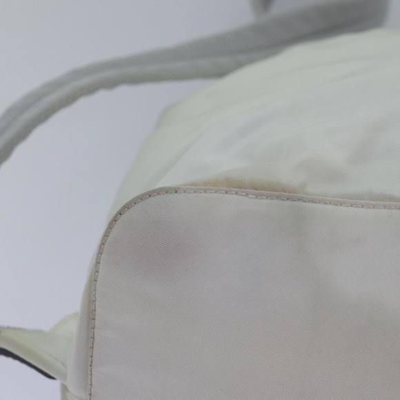 PRADA Backpack Nylon White Silver Auth 85291V